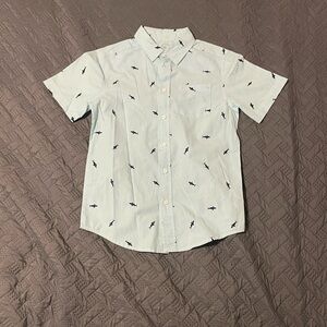 Wonder Nation Men's Light Blue Shark Print Shirt